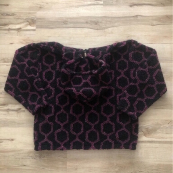 Levi's Black and Purple Patterned Jacket Sherpa Sweater - Picture 3 of 6